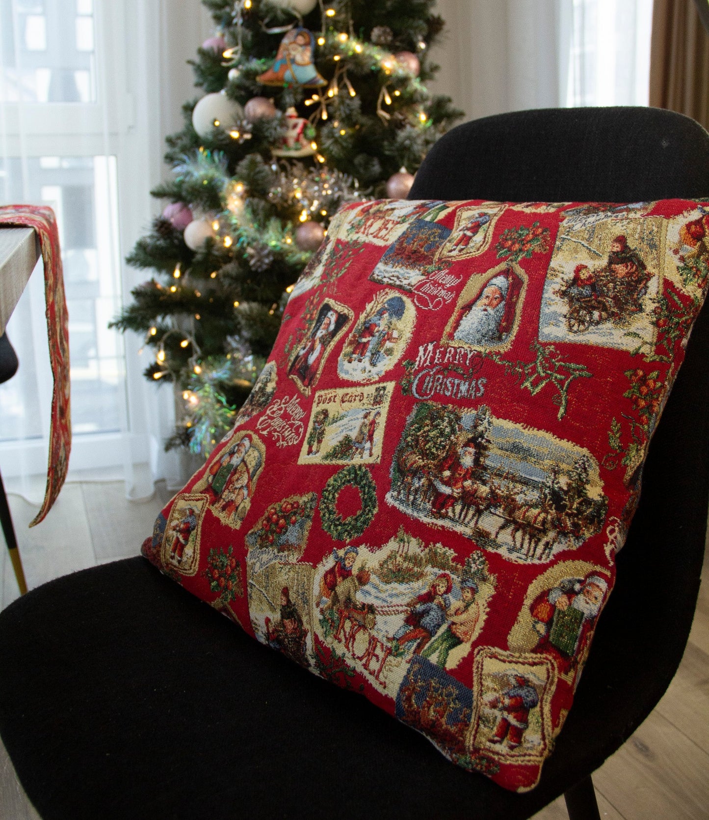 Christmas Cushion Cover Red Decorative Pillowcase 