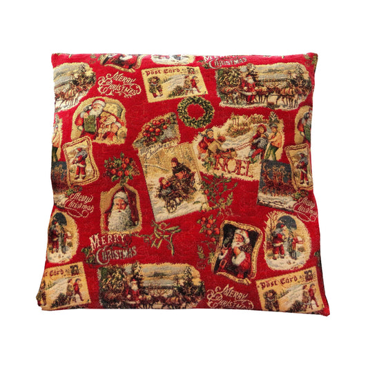 Christmas Cushion Cover Red Decorative Pillowcase with Santa and Gold threads Double Sided