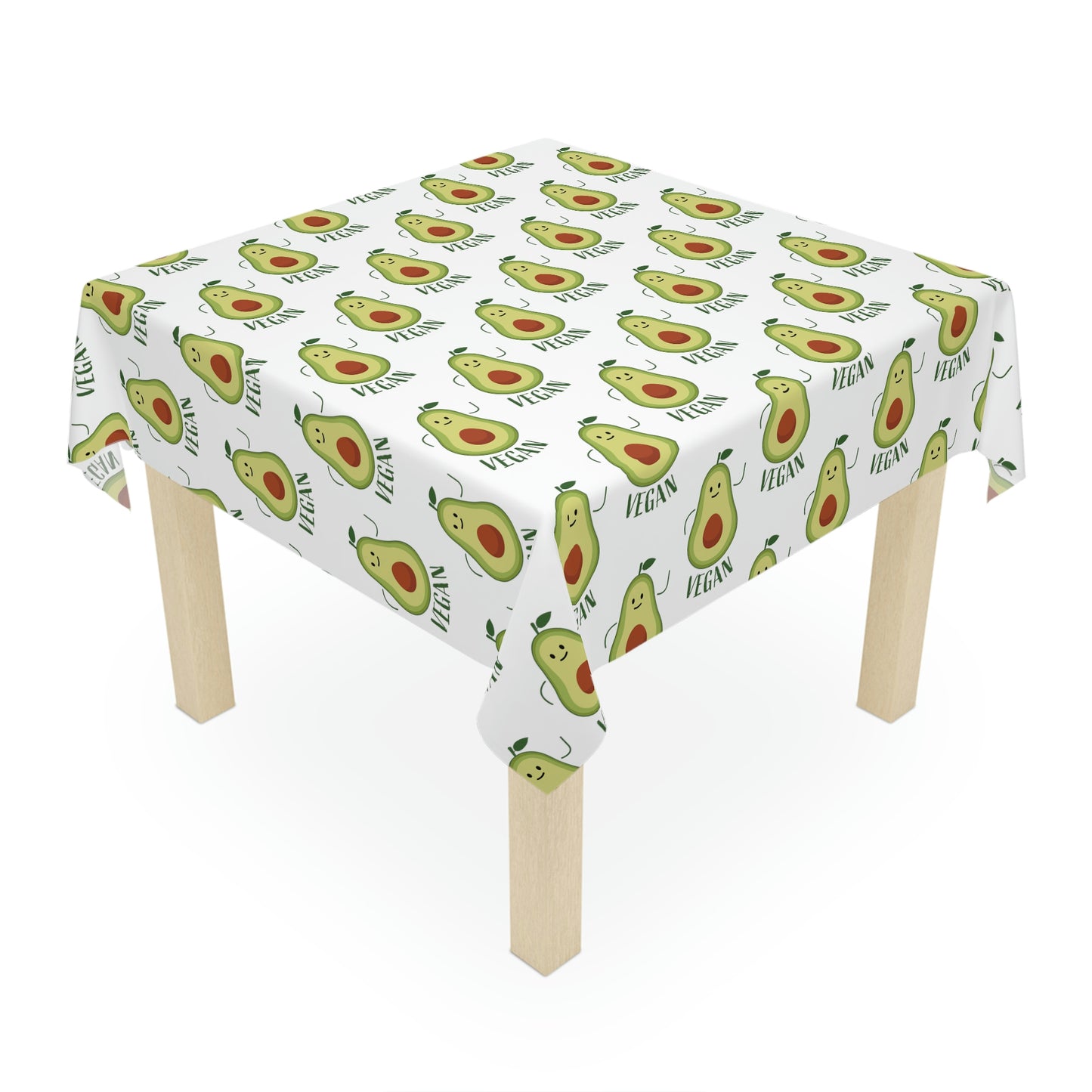 Tablecloth White with Avocado for Vegans