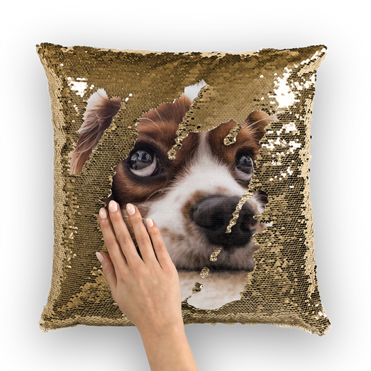 Sequin Cushion Cover Puppy Cute Dog