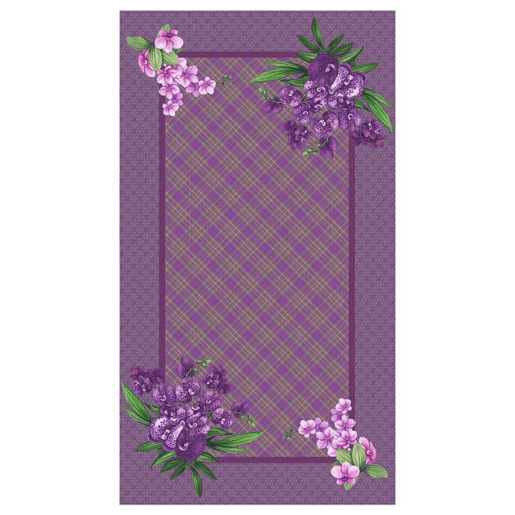 Cotton Tablecloth in Purple with OrchidsMaystat 