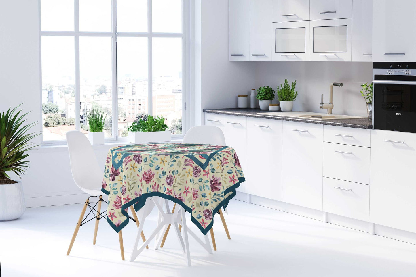 Floral Cotton Tablecloths Wonderful fashionable in yellow and green with beautiful flowers.Maystat 