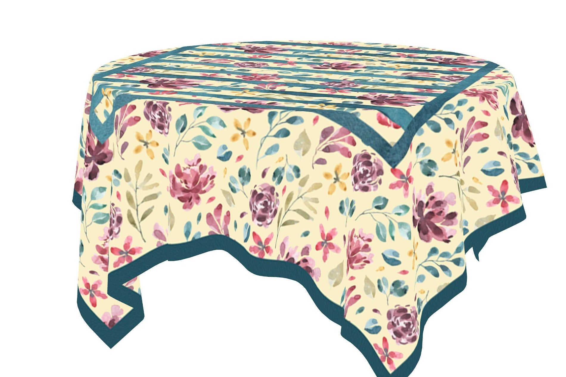 Floral Cotton Tablecloths Wonderful fashionable in yellow and green with beautiful flowers.Maystat 