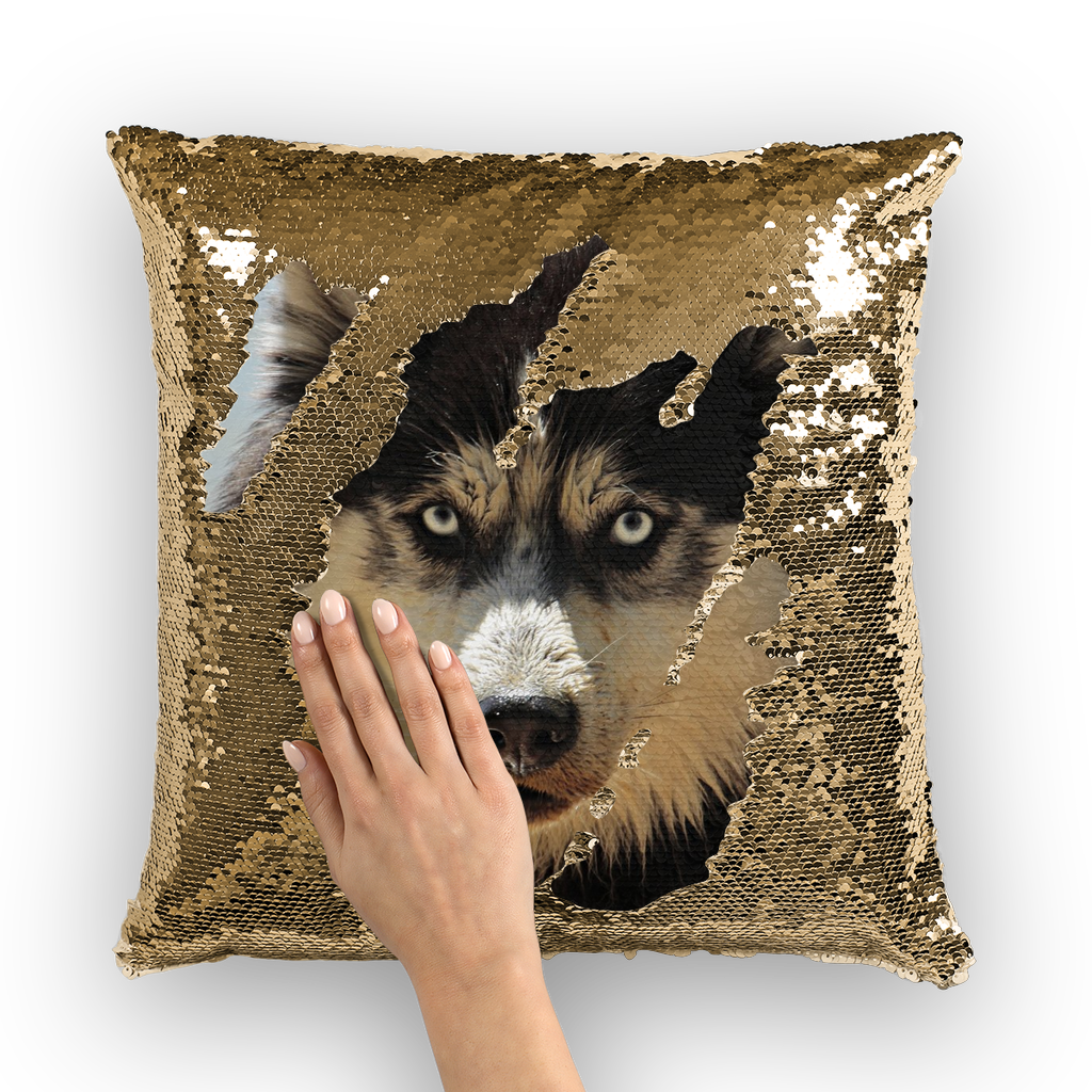 Sequin Cushion Cover Dog Husky Gifts for Dog Lovers