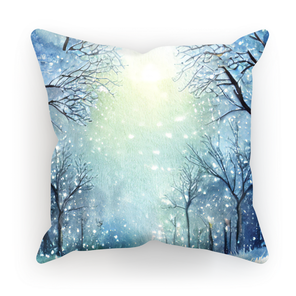 Sublimation Cushion Cover Winter Forest Throw Pillow Cover