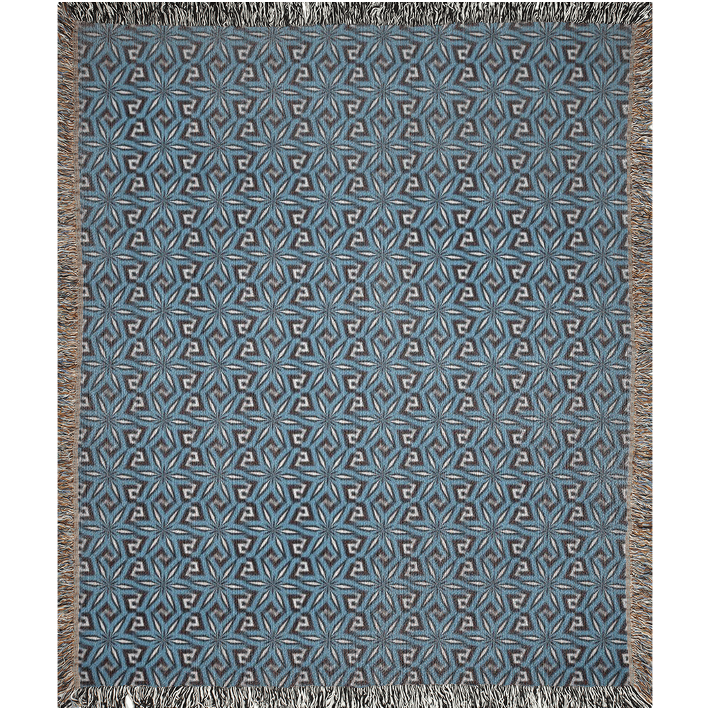 Woven Blankets Gray Blue Woven Plaid