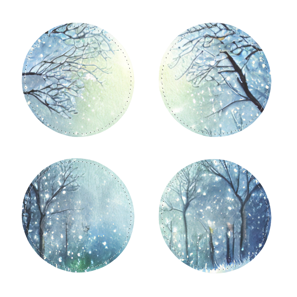 Coasters Pack of Four Winter Forest 