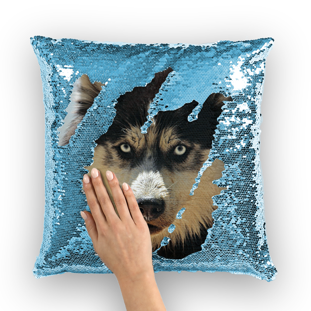 Sequin Cushion Cover Dog Husky Gifts for Dog Lovers