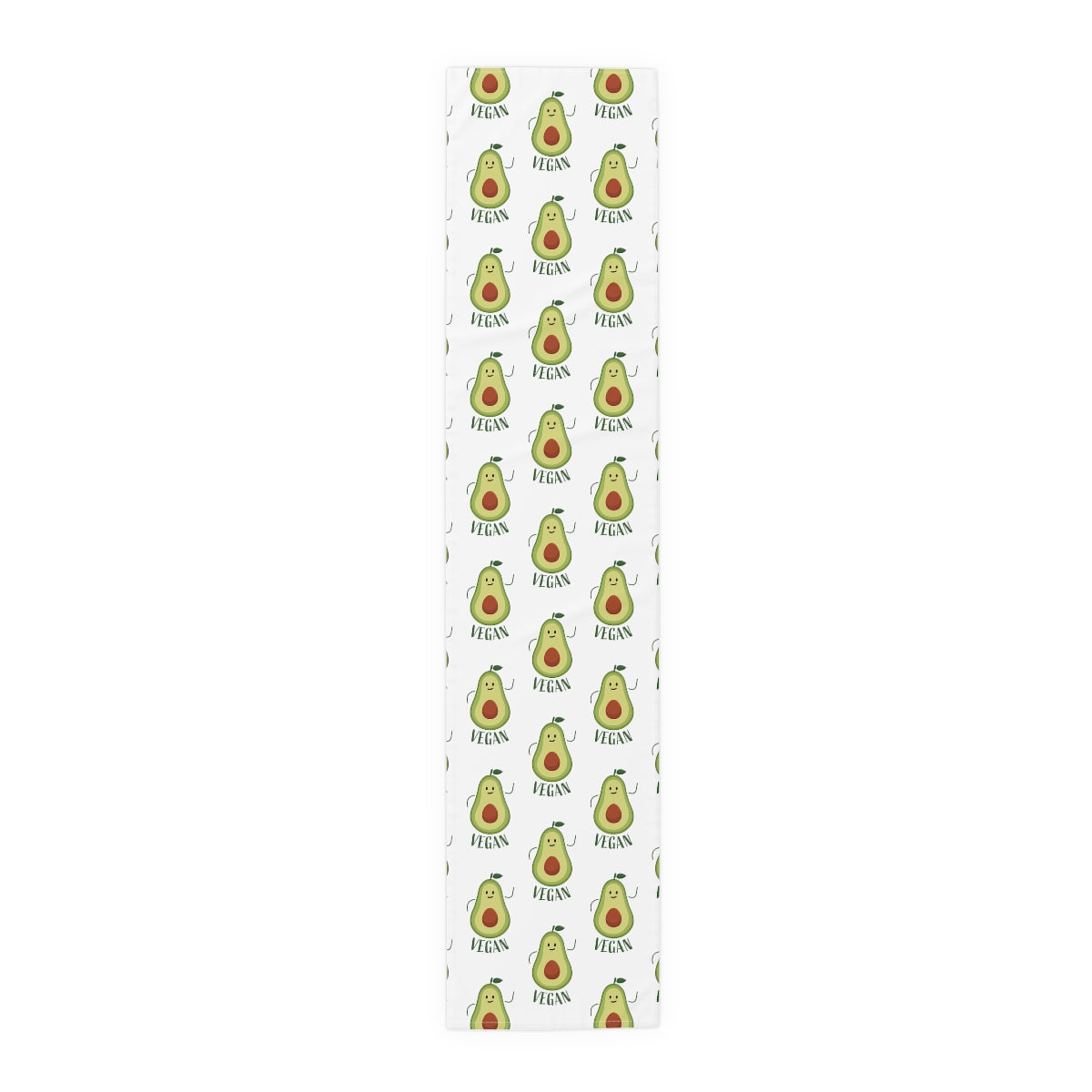 Table Runner White with Avocado for Vegans 