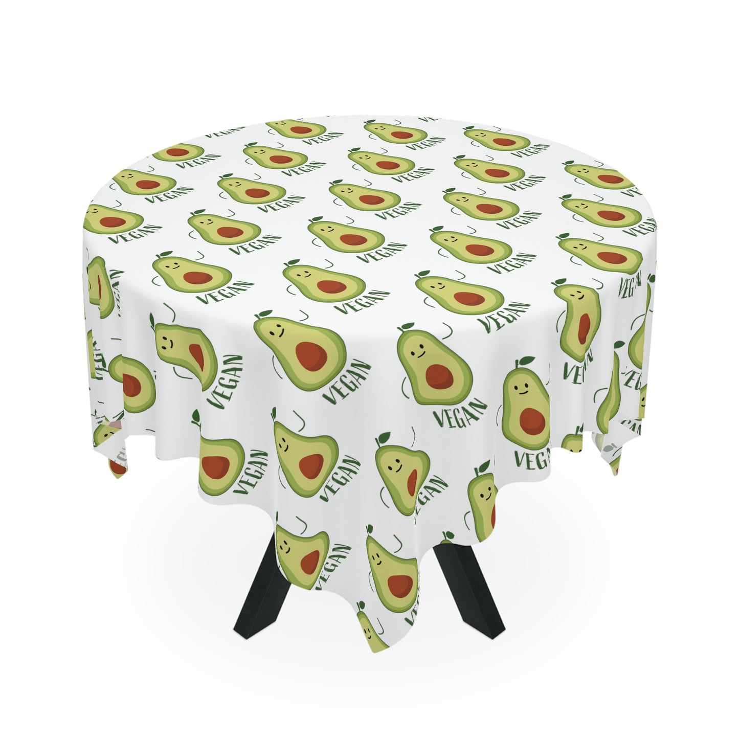 Tablecloth White with Avocado for Vegans