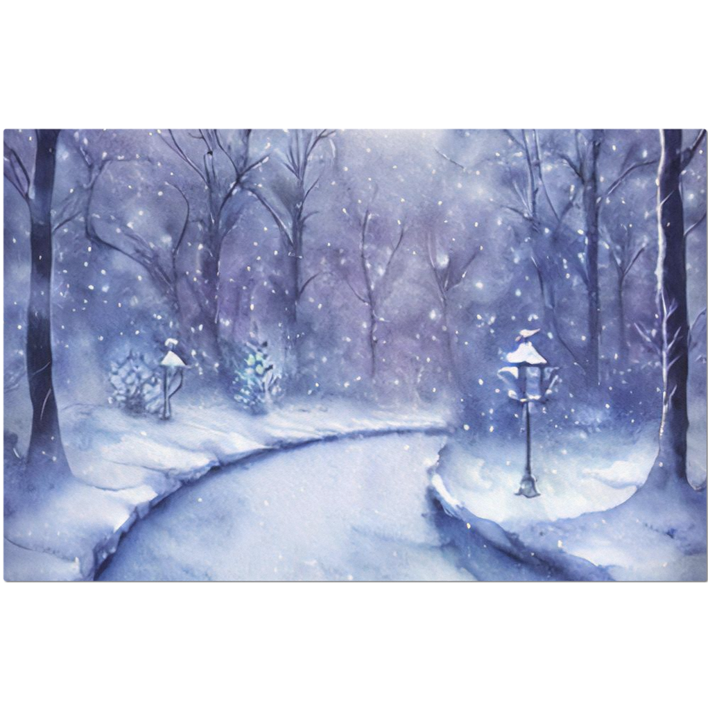 Placemats Winter Forest Printed in Blue tones Set of 2