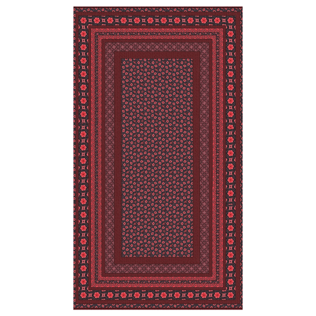 Red Cotton Tablecloths with geometric pattern for round or square tableMaystat 