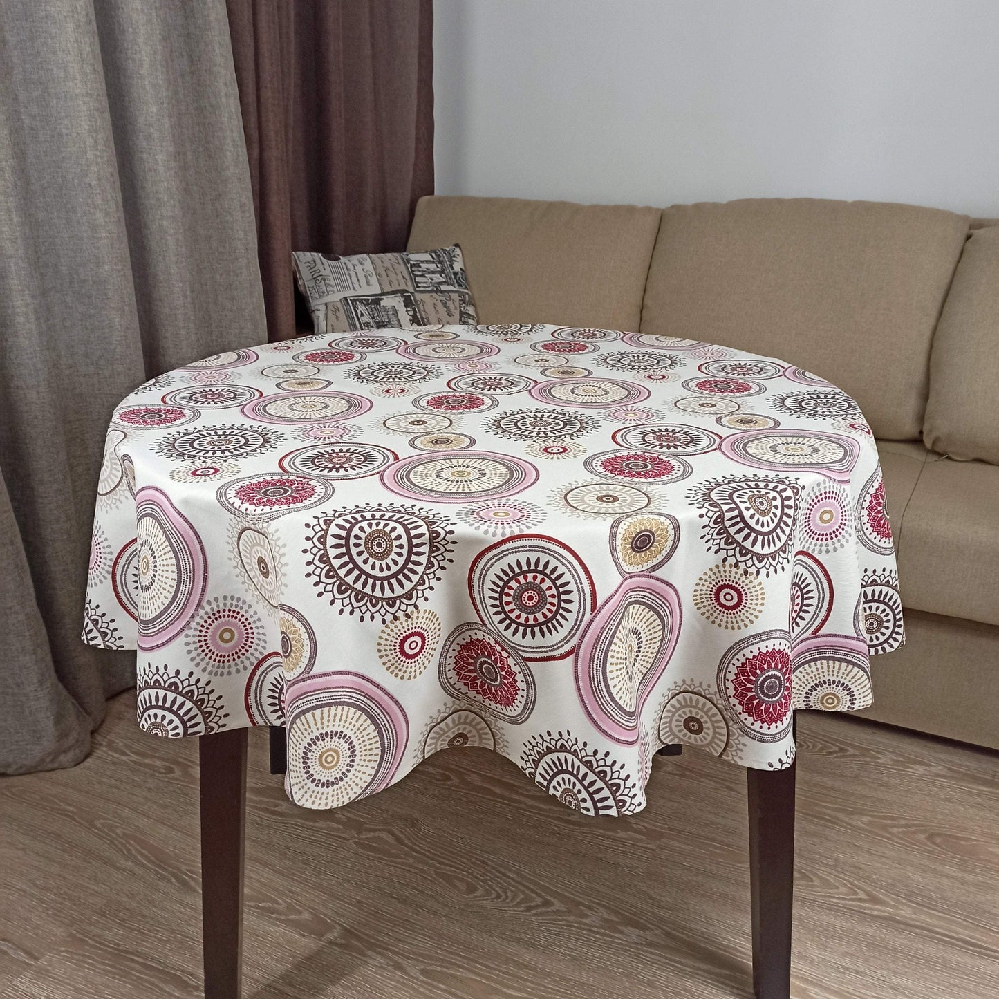 Tablecloth Waterproof Natural Fabric 100% Cotton with Teflon coated ColorfulMaystat 