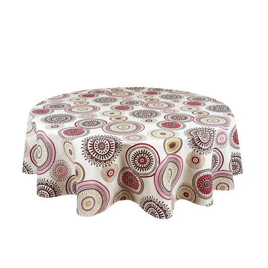 Round Tablecloth Waterproof Natural Fabric 100% Cotton with Teflon coated Colorful