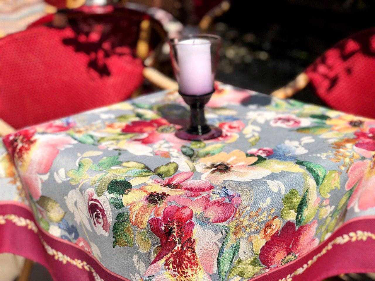 RCZ Décor Elegant Square Table Cloth - Made with Fine Crushed-velvet Material, Beautiful Burgundy Tablecloth with Durable Seams - 54 x 54