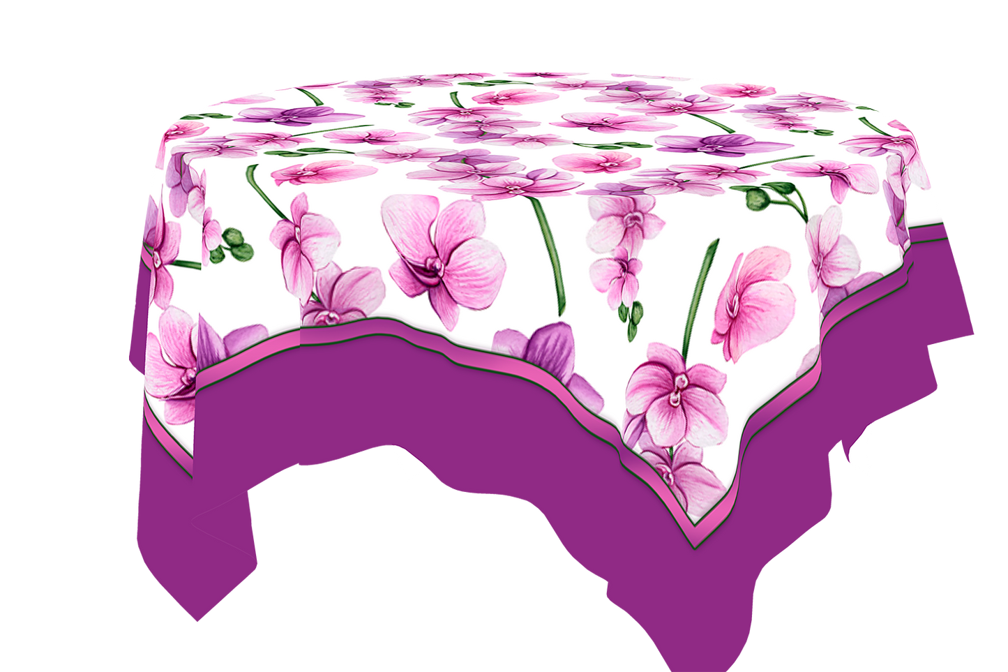 Pink and White floral tablecloth