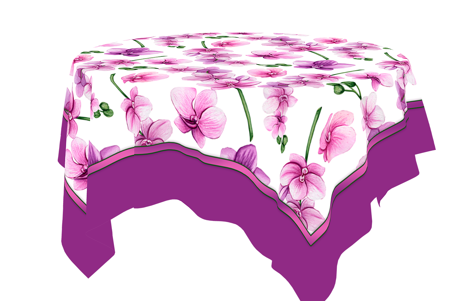 Pink and White floral tablecloth