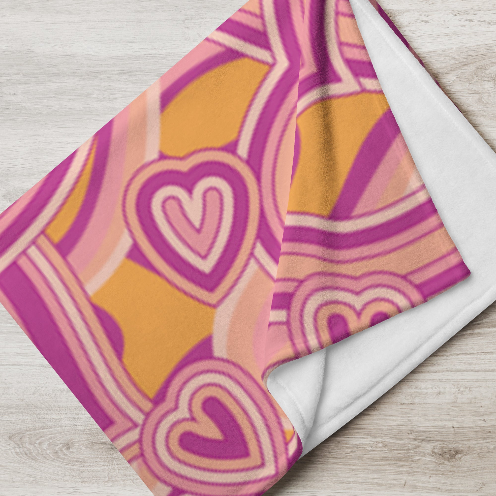 Throw Blanket with Pink Heart Valentines Day Gifts Maystat